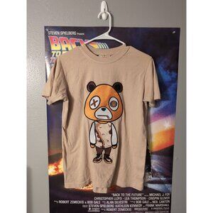 Retro Label Brown Men's Size S T Shirt Bear Graphic Shorts Sleeve